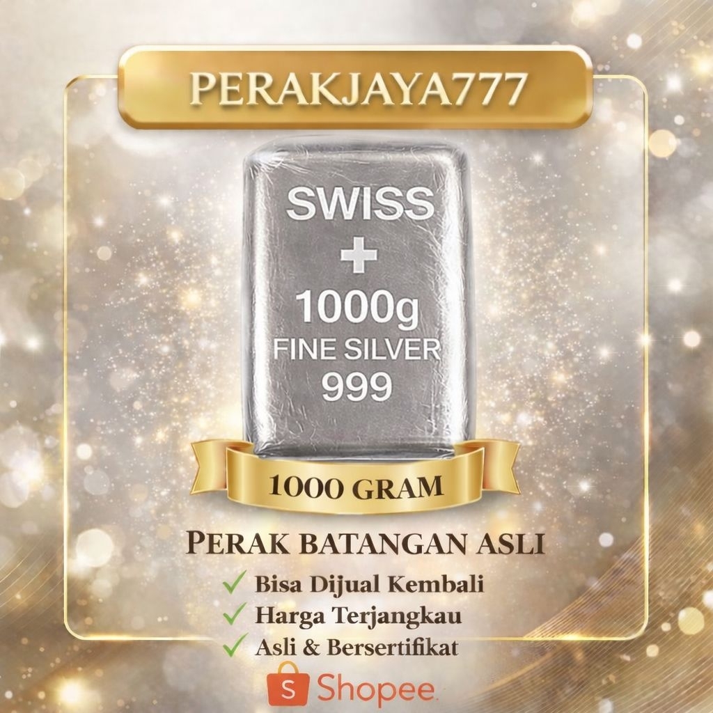 PERAKJAYA777 Perak Batangan Fine Silver 999 Asli Bersertifikat 1000g