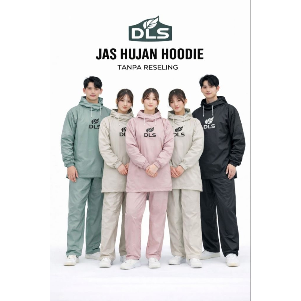 Jas hujan hoodie DLS FULL SELLING PRESS bahan pvc premuim kuat dan anti bocor di jaitan tahan air da