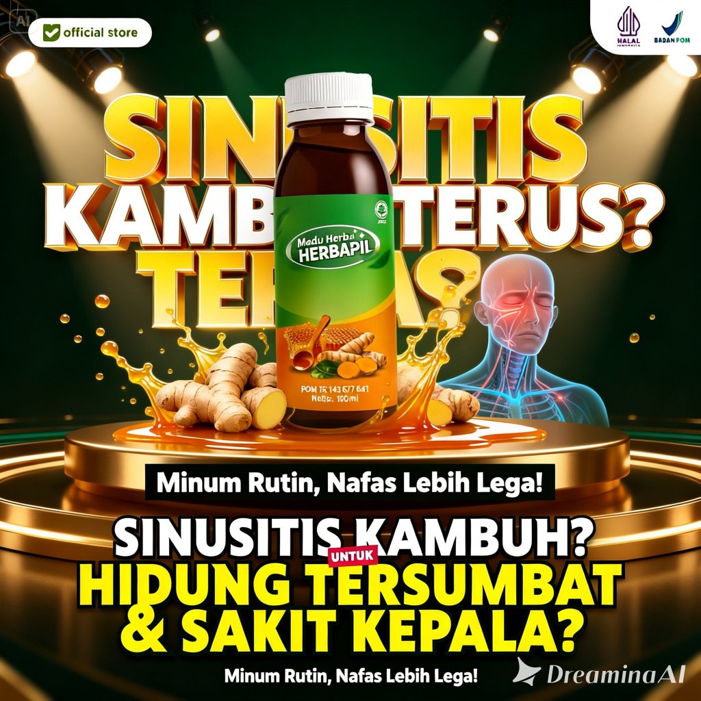 SINUSITIS REDA DENGAN HERBAPIL SUDAH BPOM