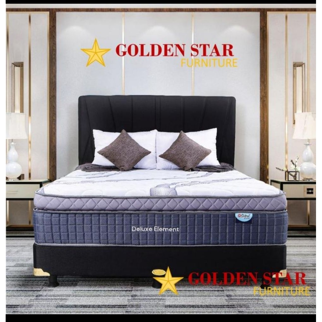 SET SpringBed  Central Deluxe Element Pillow Top Euro + HB Aurora ( FullSet)