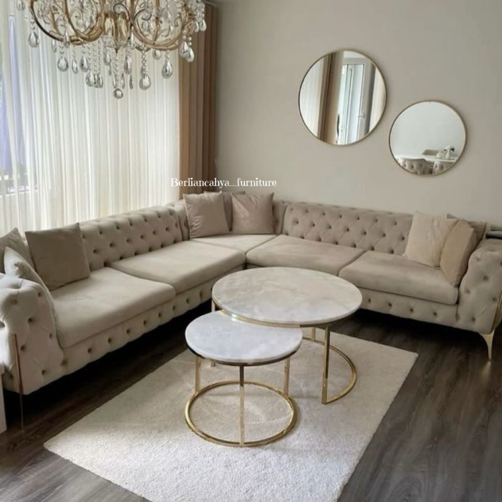 kursi sofa sudut L minimalis