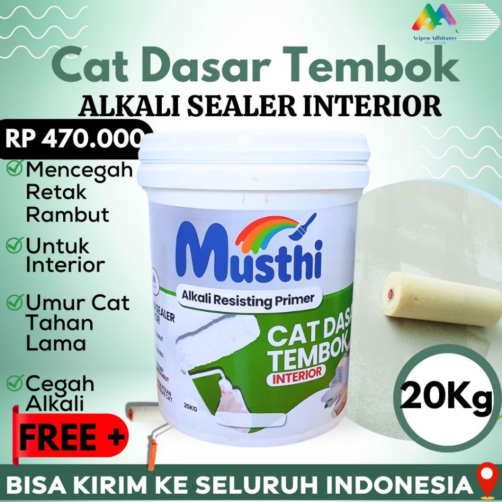 Cat Dasar Tembok Alkali Sealer Interior Musthi Paint 20 Kg Cat Alkali Sealer