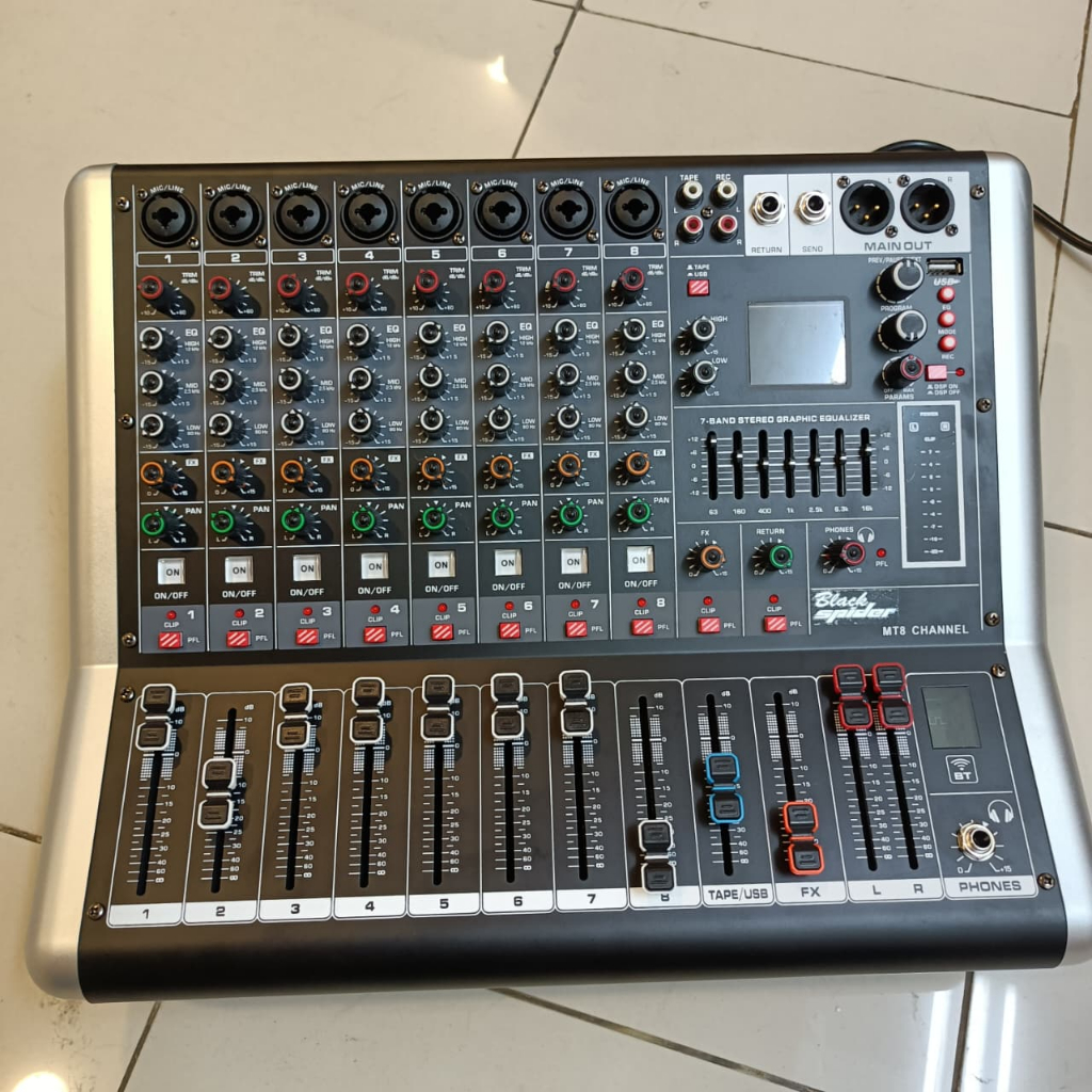 Profesional power mixer black spider MT 8 Power Mixer 8 chanel
