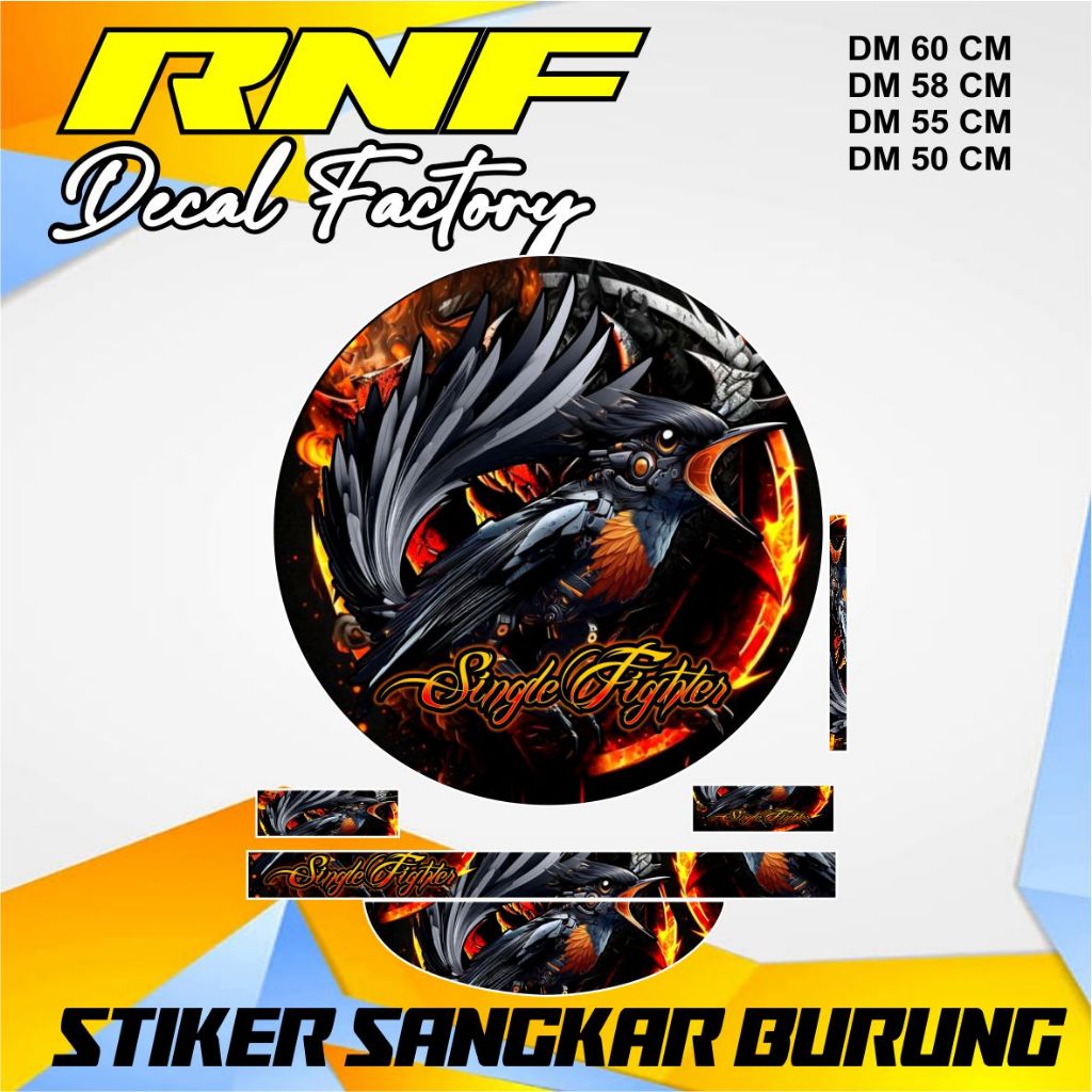 Stiker sangkar burung murai keren single fighter,decal stiker sangkar COD
