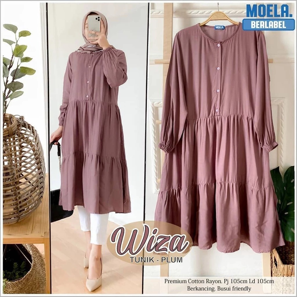 Tunik Wanita Aesthetic Korean Style Wiza Bahan Rayon Premium Atasan Remaja Perempuan Terbaru Outfit 