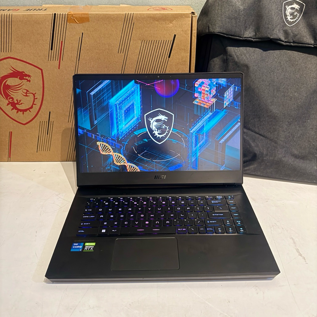Laptop Gaming MSI GP66 11UE Leopard i7 11800H 32GB RAM Fullset awal Pembelian