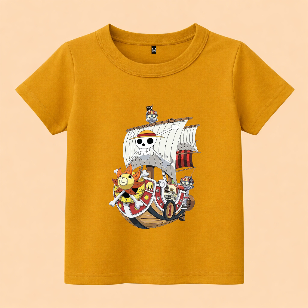 Baju kaos anak gambar kapal bajak laut
