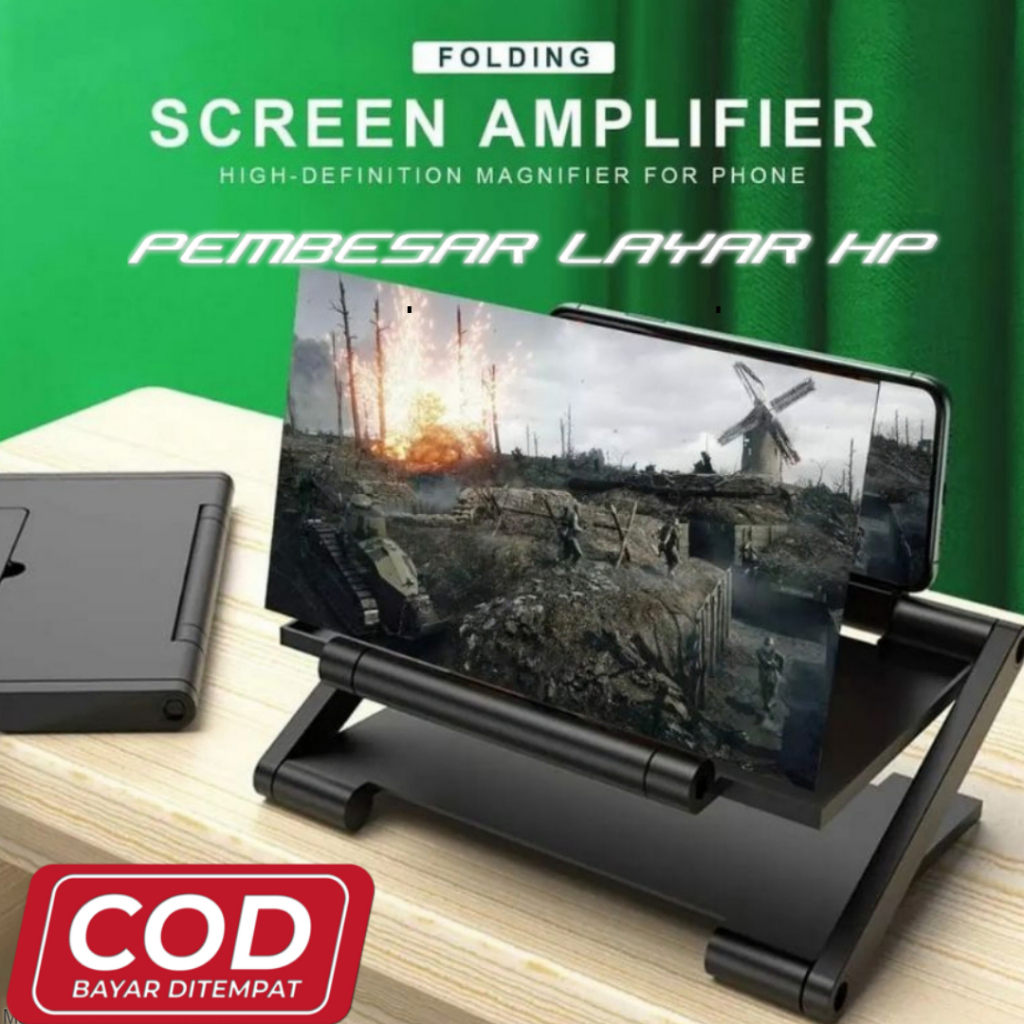 [ ASLI ] F6 Kaca Pembesar Layar HP 10 Inch 3D Zoom Screen Enhancer ABS Lensa Finier Lipat