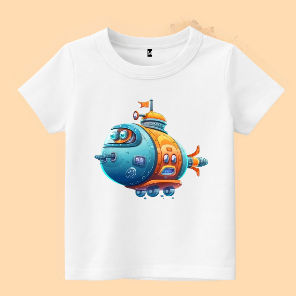 Baju kaos anak gambar kapal selam
