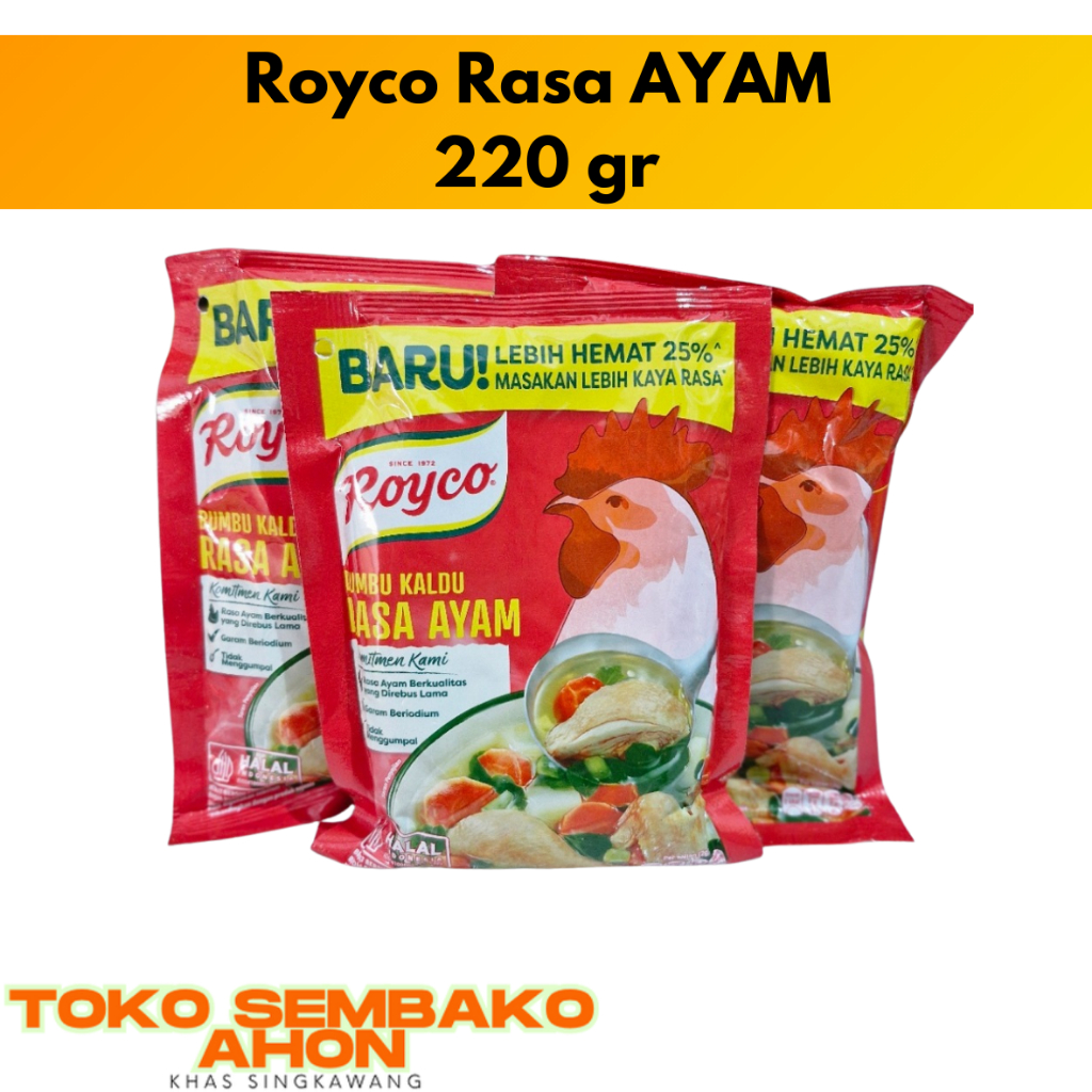 Royco Bumbu Kaldu Penyedap Rasa AYAM 220 gr / Royco Ayam 220g / Kaldu Ayam Royco Besar / Penyedap Ro