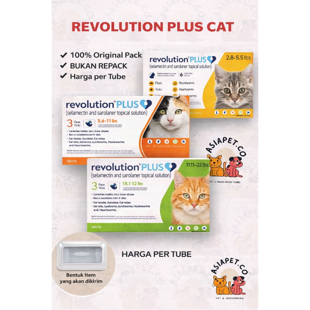 REVOLUTION CAT PLUS Obat Kutu Tetes Kucing Revolution Plus Ampuh