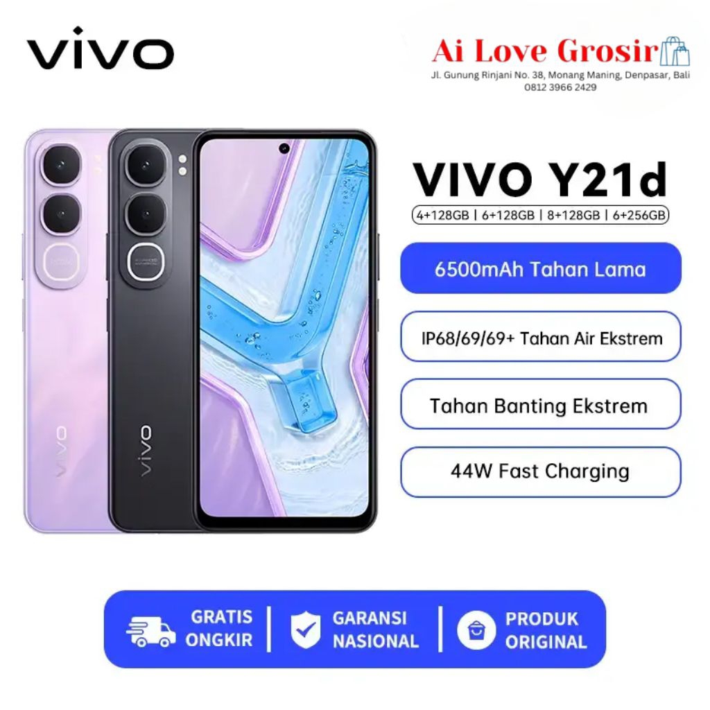 VIVO Y21D Ram 8/128Gb | 12/128Gb | 16/128Gb | 12/256Gb -- Garansi Resmi -- Ai Love Grosir