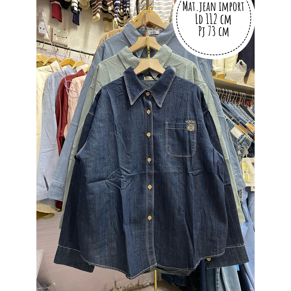 kemeja jeans import wanita
