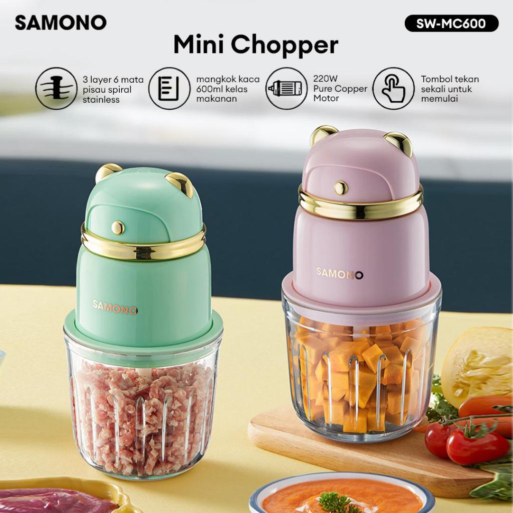 Samono Food Processor SW-MC600 Penghalus Daging Sayuran 600ml Stainless Steel