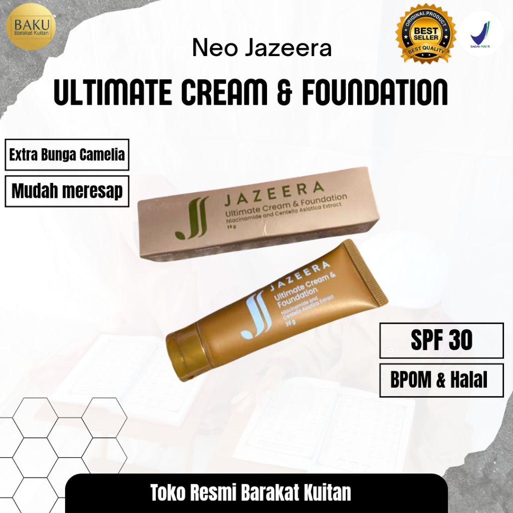 Ultimate cream and foundation by Jazeera original 35gr [BPOM]/Alas bedak Niacinamine skincare kosmet