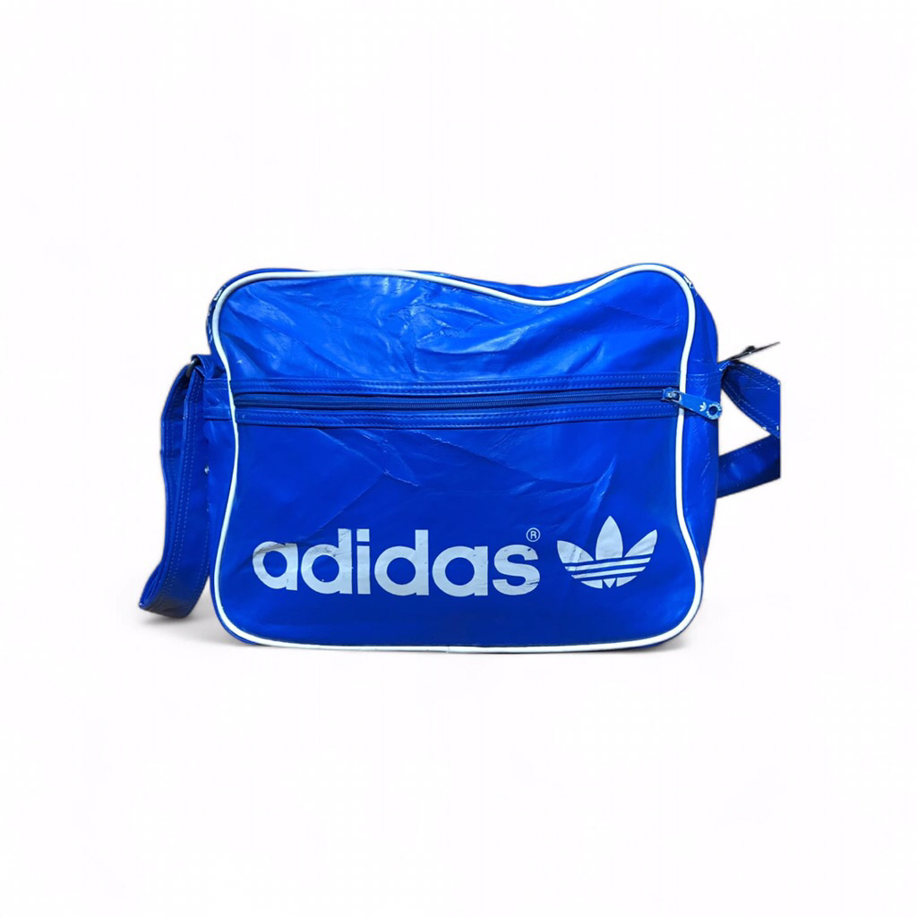 Vintage Adidas Airliner Messenger peacock Blue Shoulder bag  Made