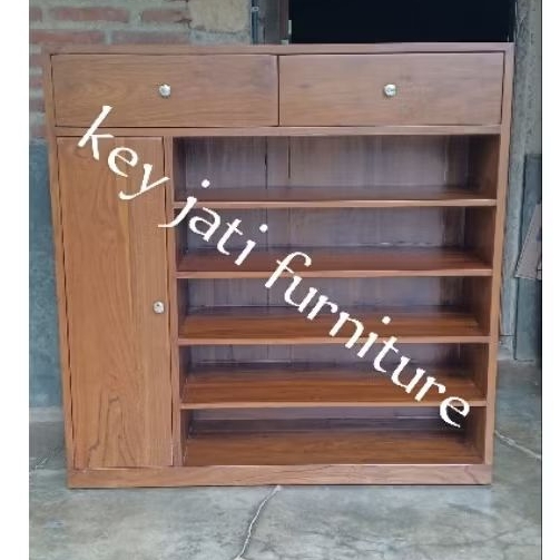 Lemari penyimpanan sepatu sandal jati furniture/Rak sepatu kayu jati