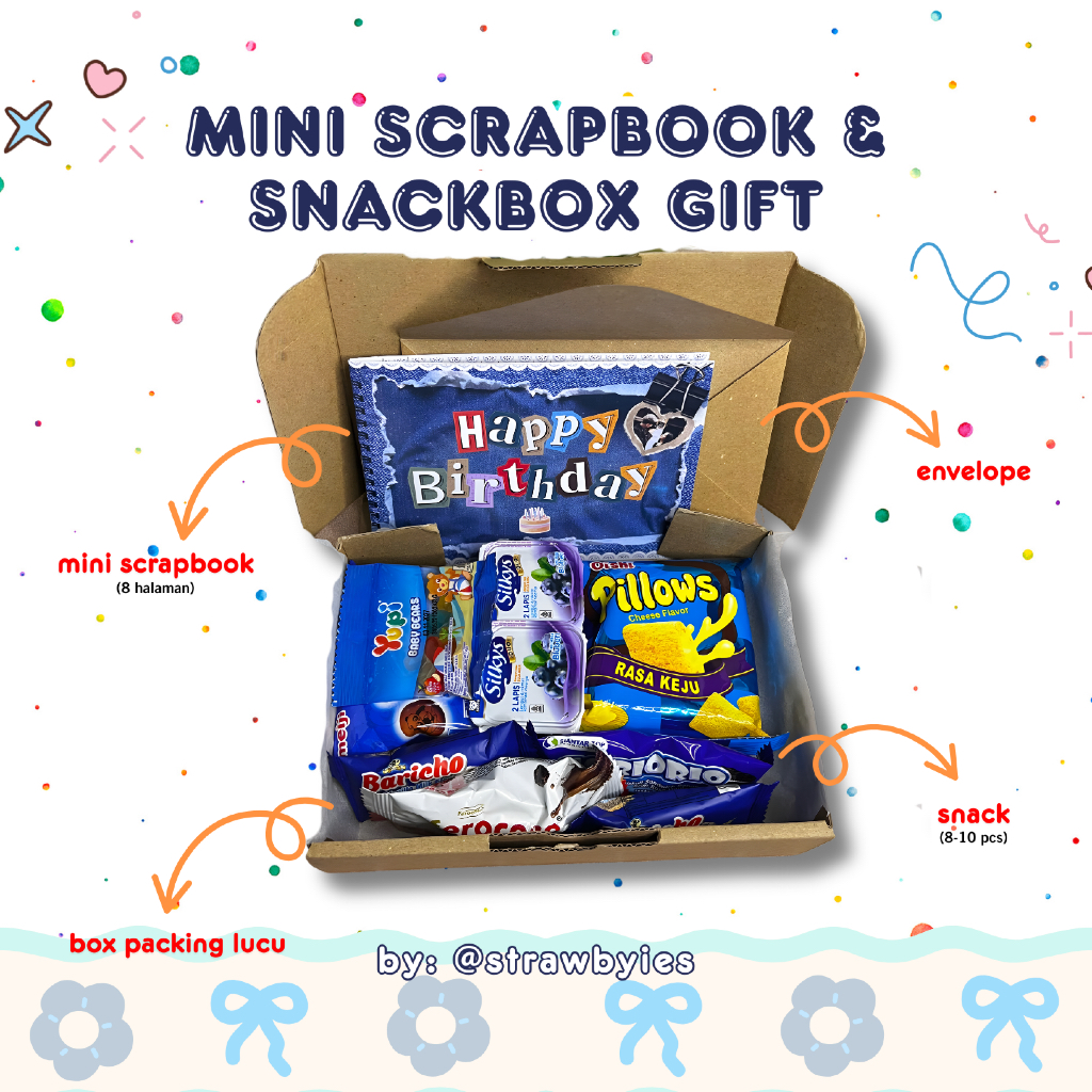 Mini Snackbox Scrapbook Gift Box Hampers Kado Ulang Tahun Wisuda Anniversary by strawbyies