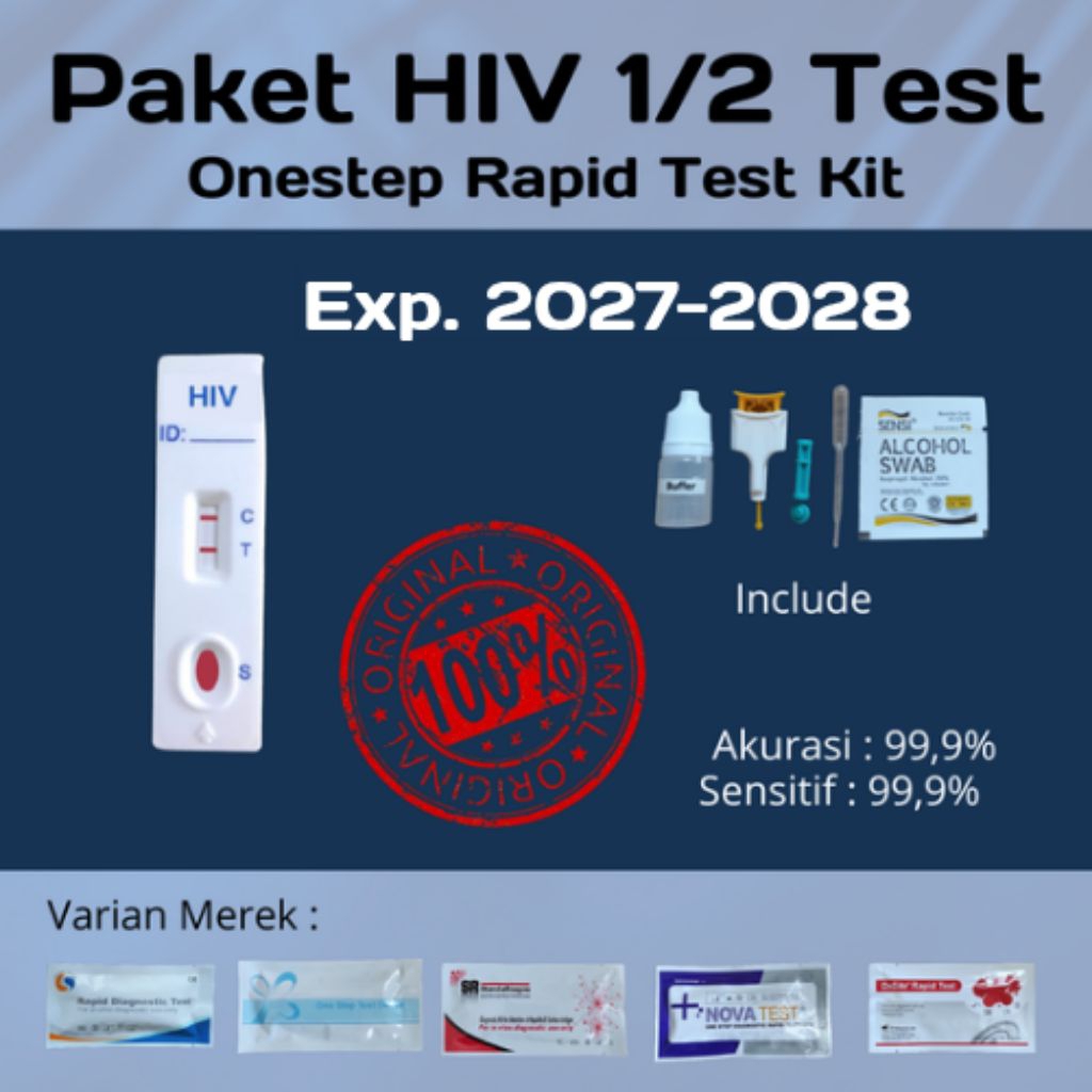 Kemenkes HIV 1/2 Test | Alat Tes HIV Kit akurat mandiri