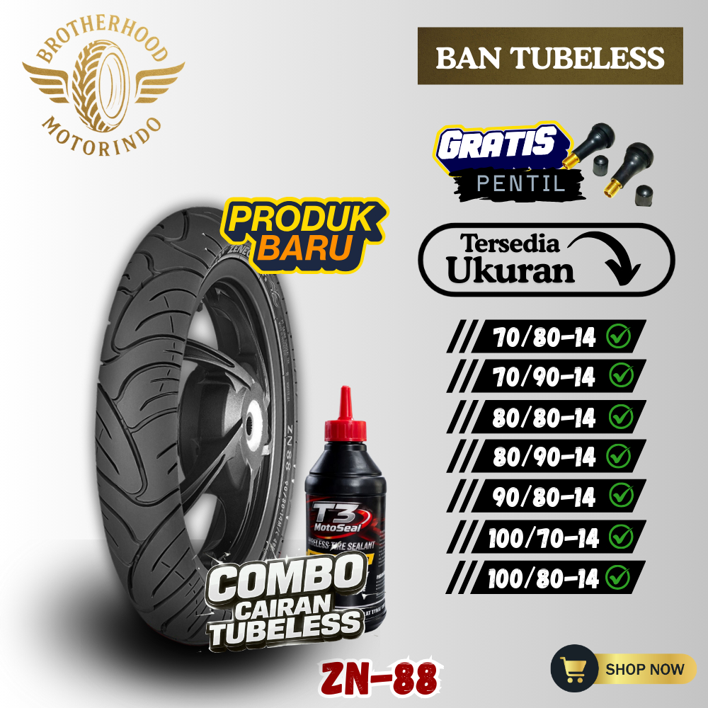 BAN ZENEOS ZN88 TUBELESS (70/80-14 / 70/90-14 / 80/80-14 / 80/90-14 / 90/80-14 / 90/90-14 / 100/70-1