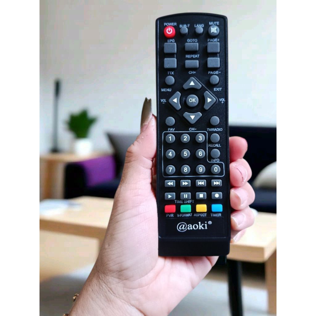 AOKI Remot Remote STB DVB-T2 Pengganti Tanpa Setting AOKI @aoki ASTB-T2-01 PIO...