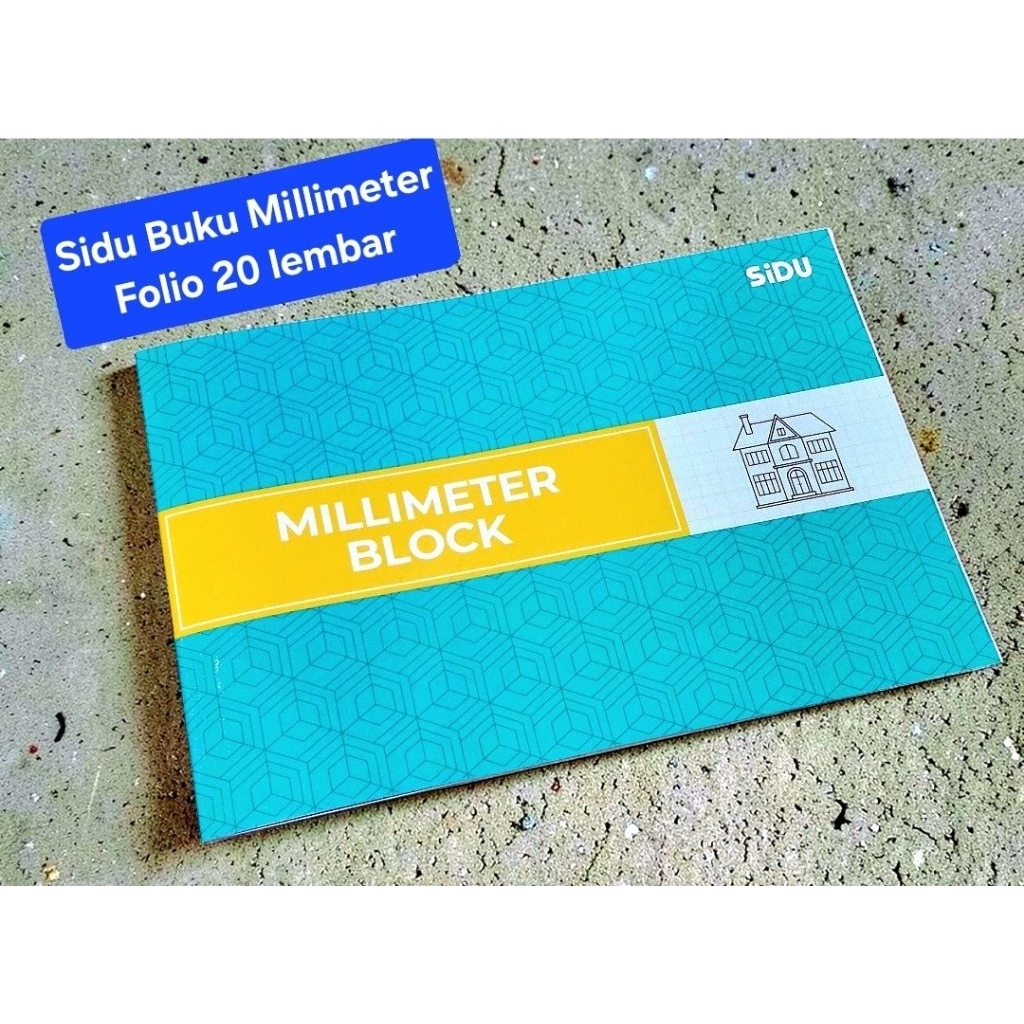 (1 Buku) Sidu Buku Millimeter Block F4 20 lembar /Sidu Buku Milimeter/Sidu Buku Gambar Sketsa/Sidu B