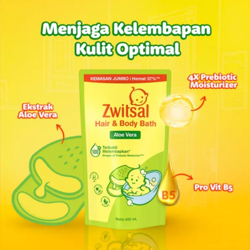 Zwitsal Baby Hair and Body Bath Sabun Mandi Cair Bayi 600ml / 600 ml