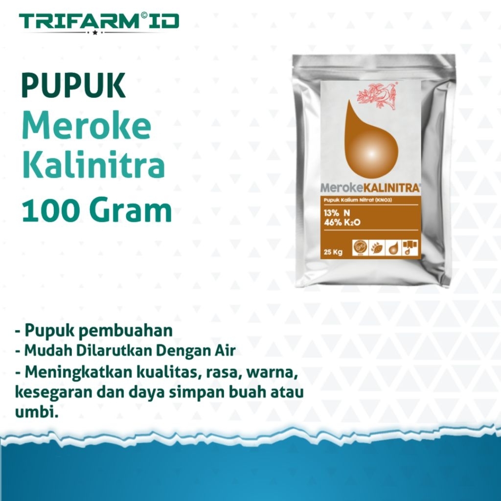 100 Gram Pupuk Kalinitra KNO3 Putih Meroke Kemasan Repack