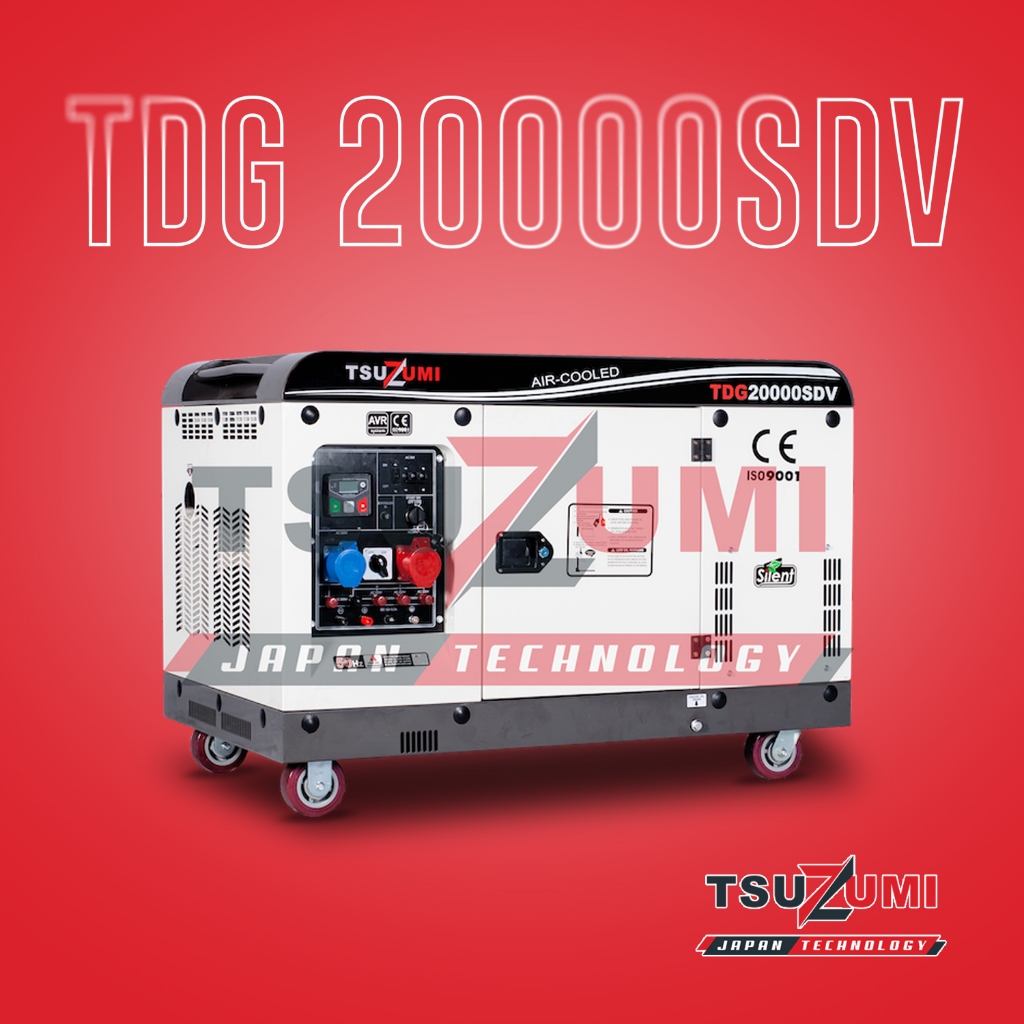 Genset Silent Diesel 3 Phase 16 kW TDG20000SDV Tsuzumi