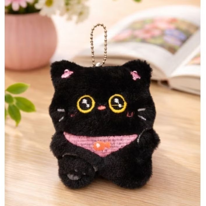 Gantungan Kucing Siamese Lucu Lembut Hitam - Putih