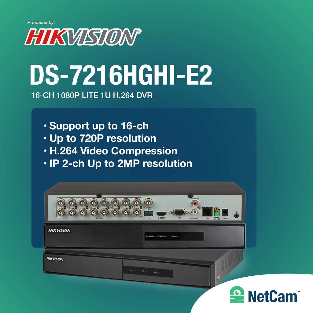 HIKVISION CCTV DVR DS-7216HGHI-E2 16 CHANNEL 2MP