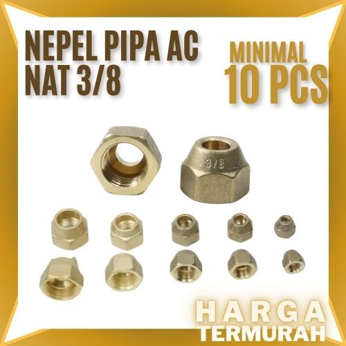 GROSIR NUT NEPEL AC 3/8 | DOUBLE NEPEL | NAT NEPEL PIPA AC | NAT AC | NEPEL AC 1/2PK - 5OK I DOBEL N