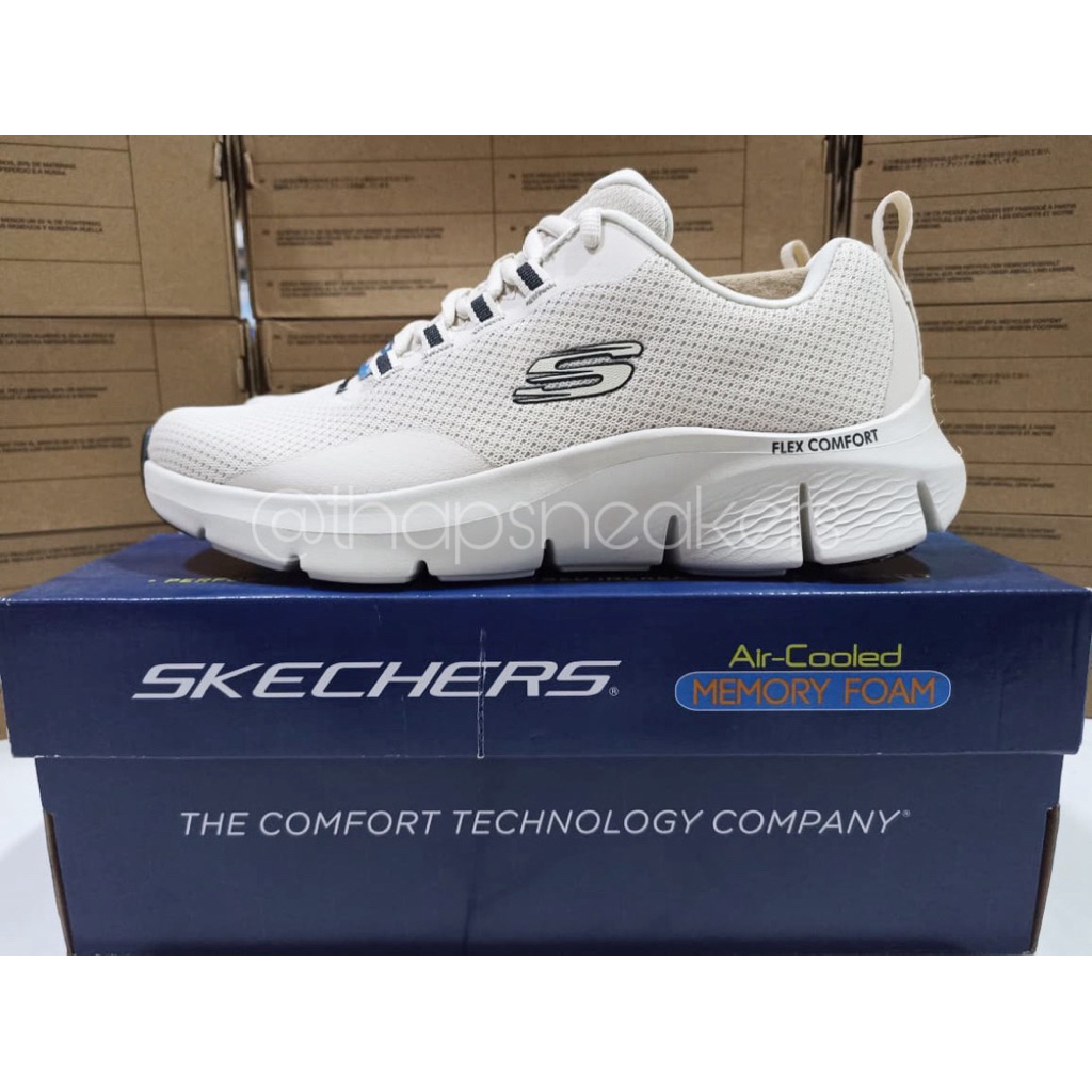 Sepatu Pria Skechers Flex Comfort - Serron Natural/Black Original PT MAP Resmi