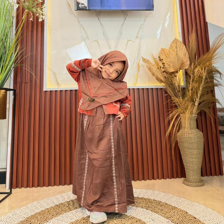 Gamis Amanda Sahila Kids Rayon Twill Premium Mix Katun Twill Premium