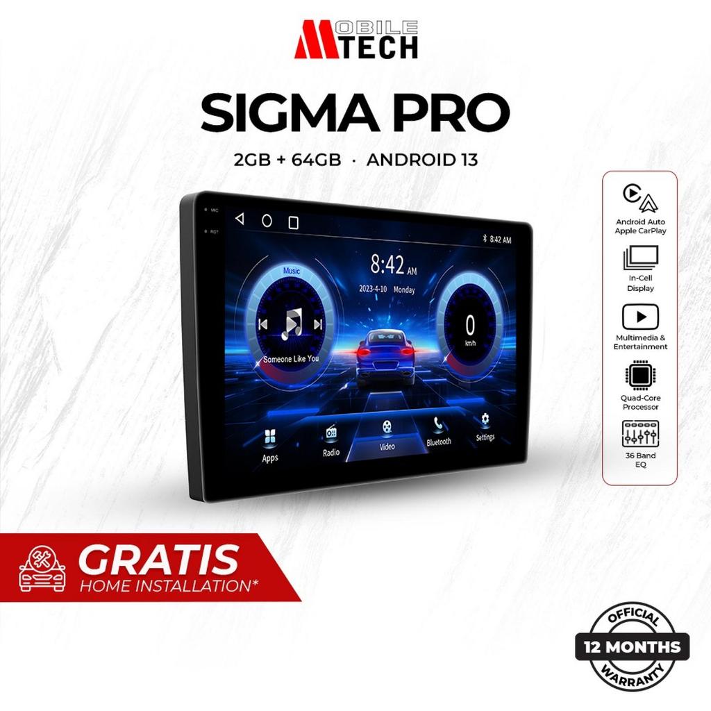 Head Unit Android Mtech Sigma Pro - 9 Inch / 10 Inch - 2GB / 64 GB - Head Unit Android Mobil - 100% 