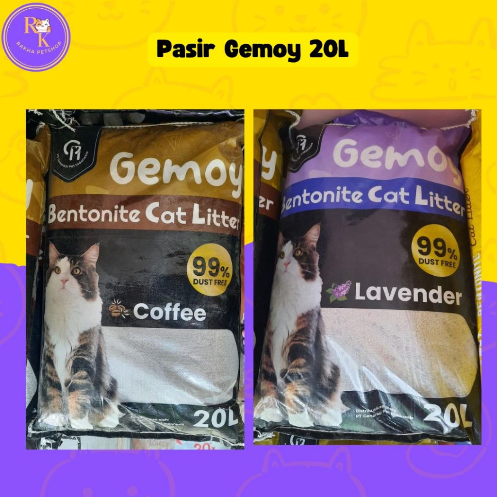 Pasir Gumpal Gemoy Cat Litter 20L Pasir Import Gemoy Bentonite Cat Litter
