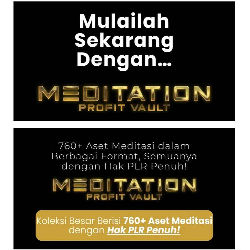 Meditation Profit Vault PLR - 760+ Aset Meditasi Konten Kesehatan Mental ADHD wellness & healing