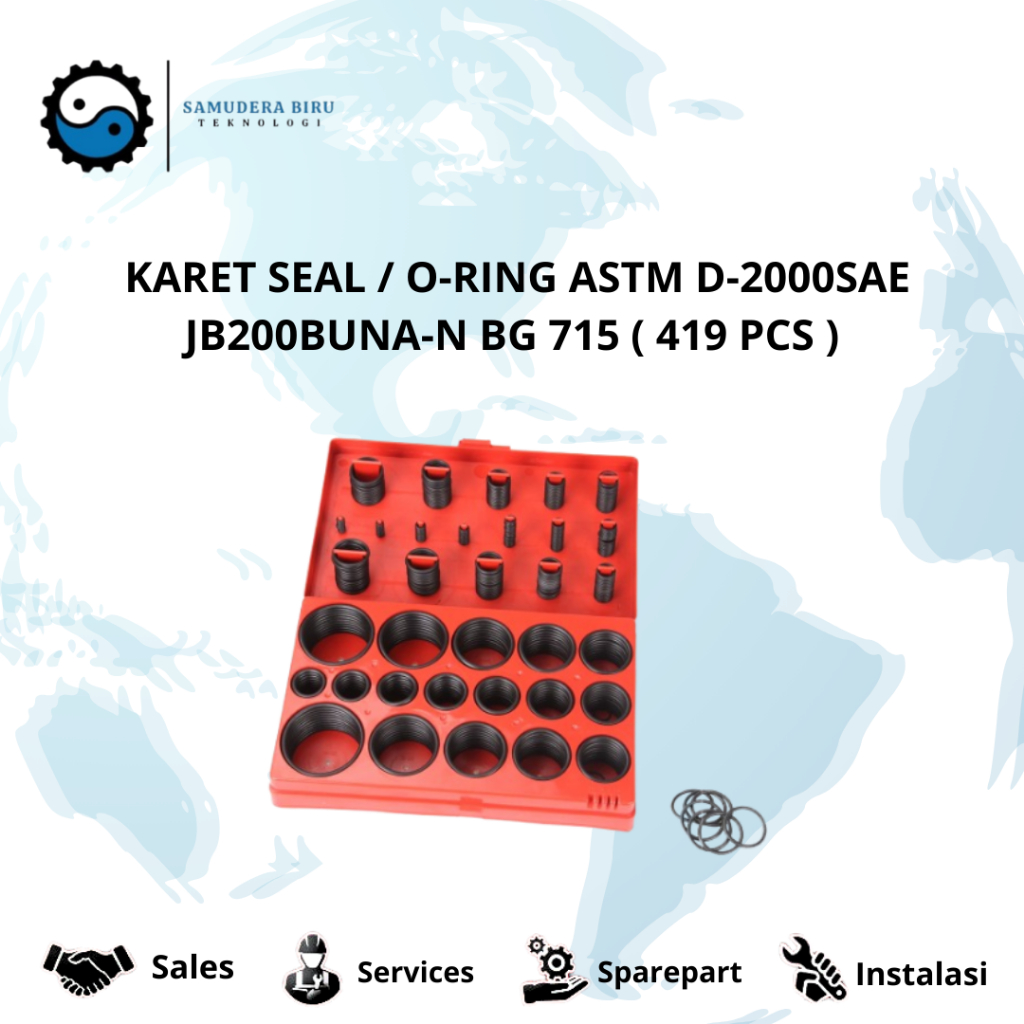 KARET SEAL / O-RING ASTM D-2000SAE JB200BUNA-N BG 715 ( 419 PCS )