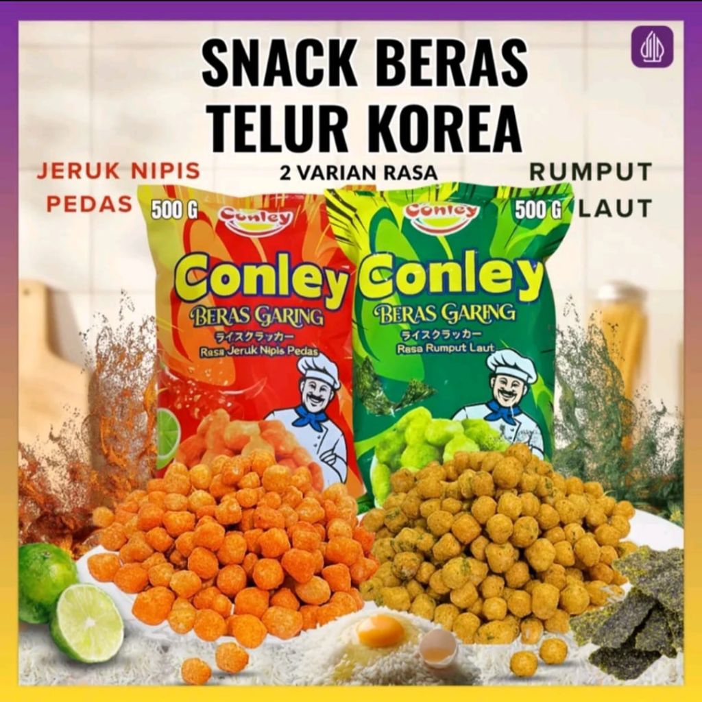 COD (HALAL) LEBARAN SNACK KOREA VIRAL/conley beras garing/camilan gutih dan krispy/Beras garing kore