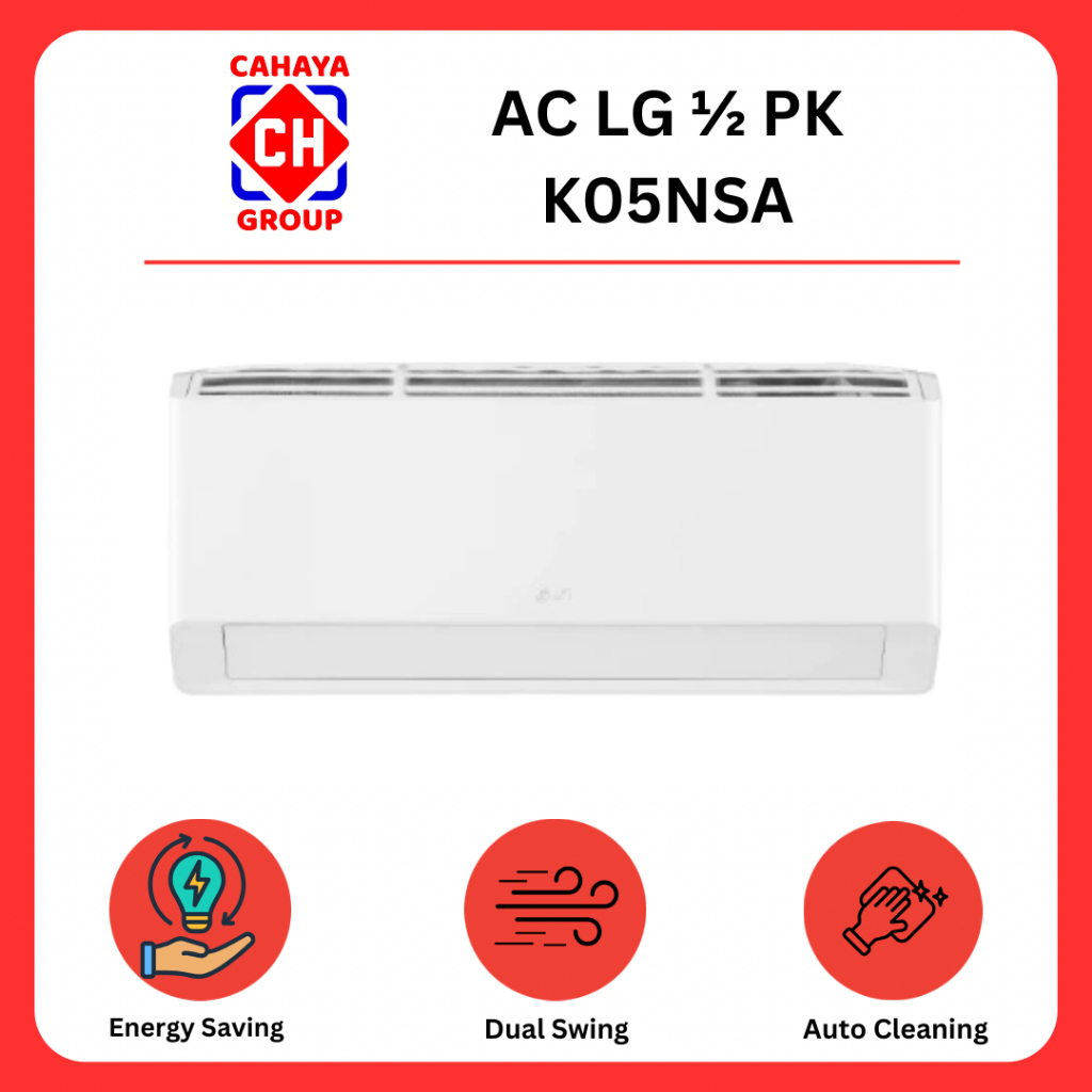 AC LG 1/2 PK K05NSA Air Conditioner Non Inverter Hemat Listrik Pendingin Ruangan