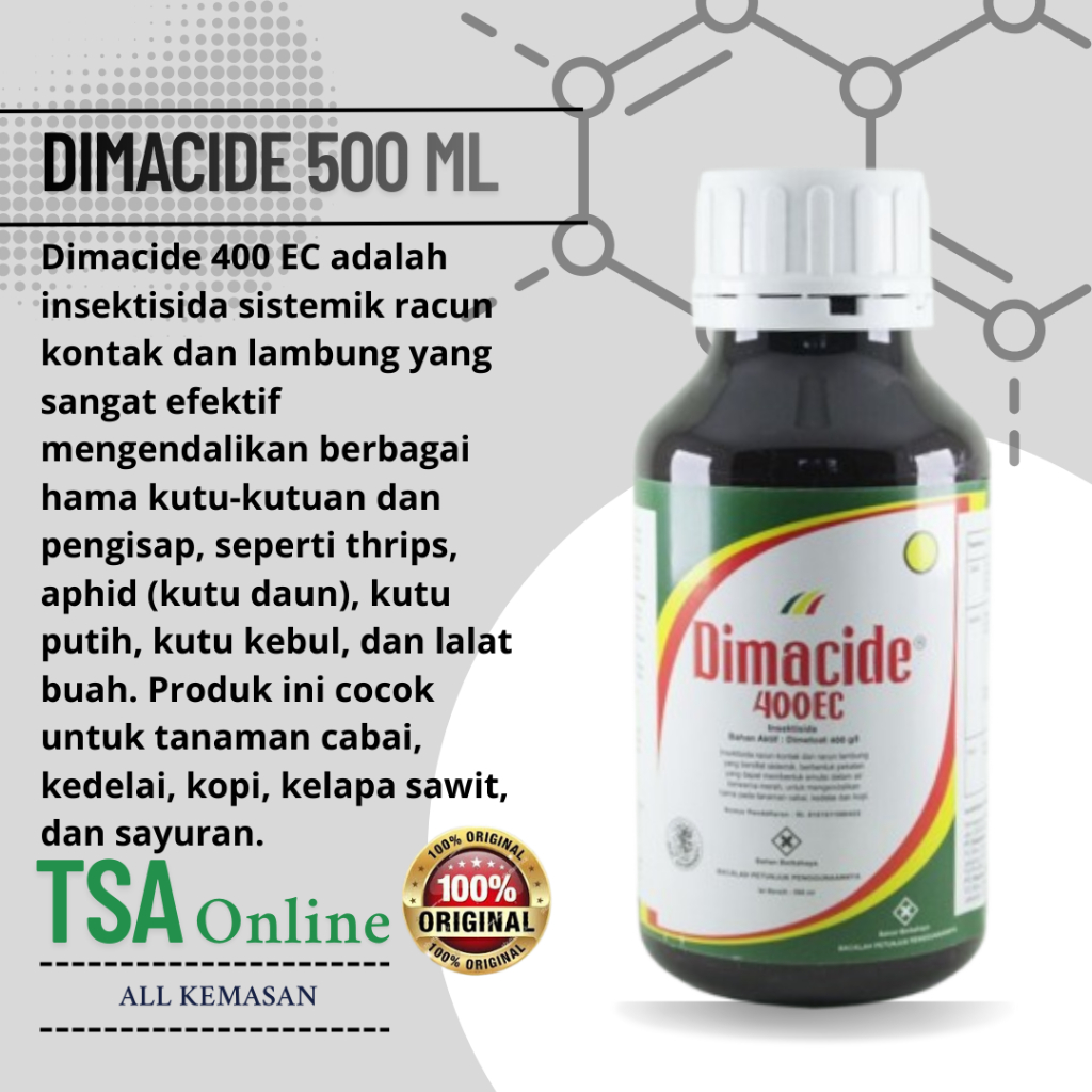 INSEKTISIDA DIMACIDE 400 EC 500ML Mengendalikan Hama Tanaman Sistemik Dimetoat
