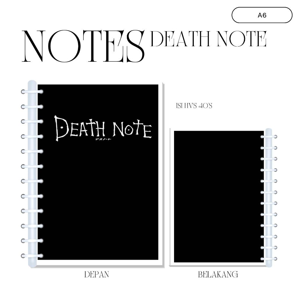 HOLOGRAM A6 NOTES DEATH NOTE BUKU NOTEBOOK ANIME UNOFFICIAL