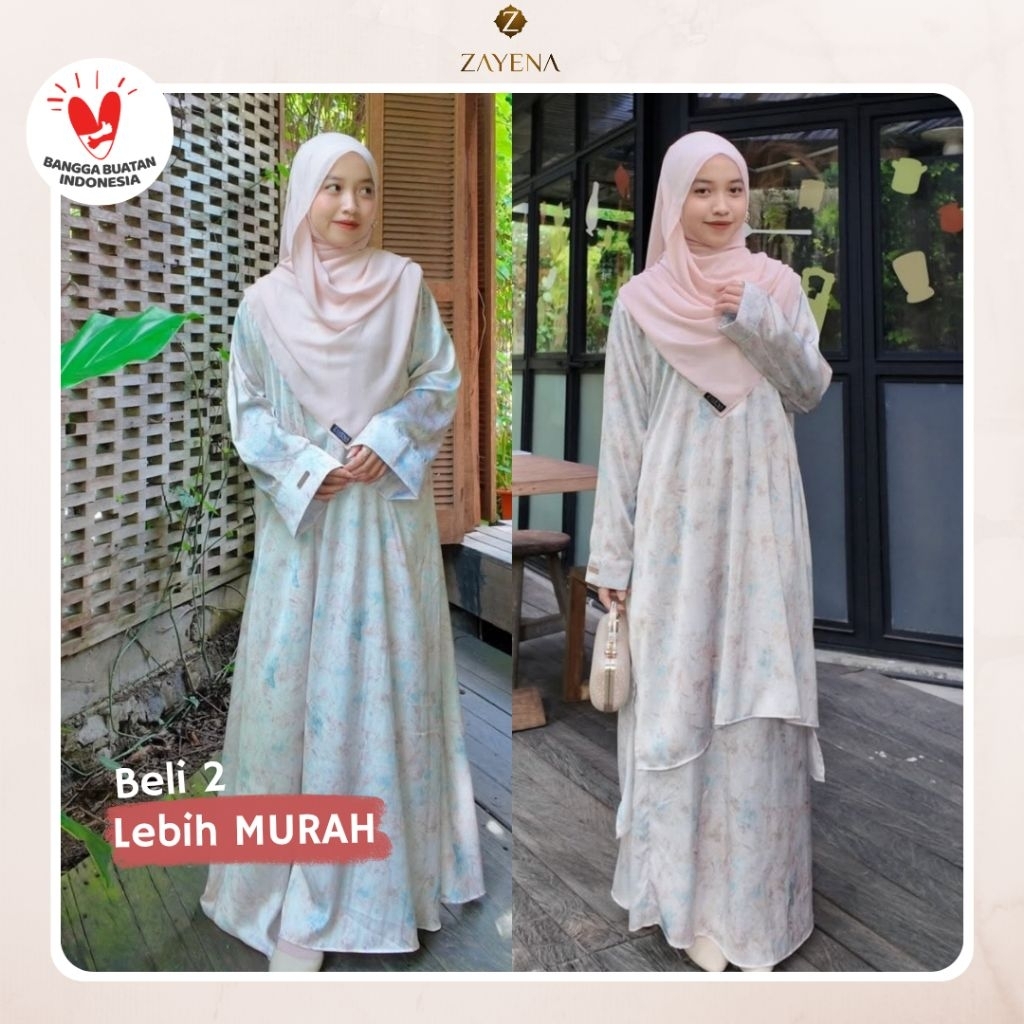 ZAYENA - Arunika Abaya dan Tunik One Set Armani Silk Premium Motif | Arunika Series Lebaran 2026