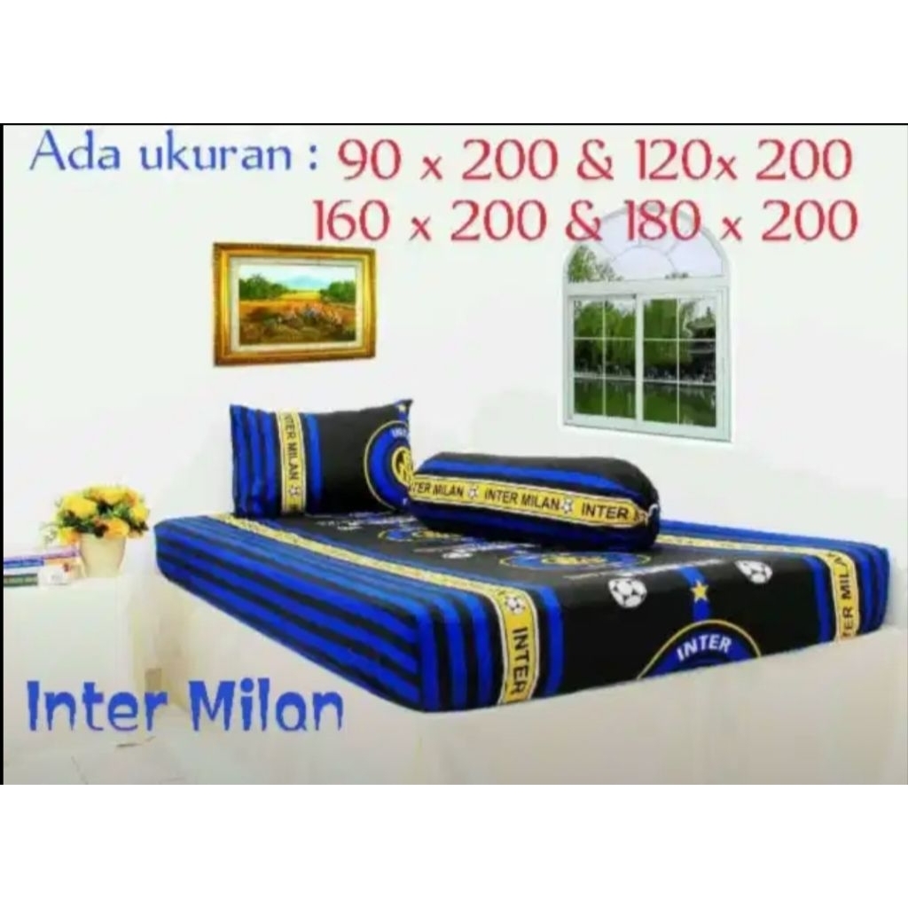 Inter Milan. Sprei no. 4 Ukuran 90x200x20 Sudut Karet