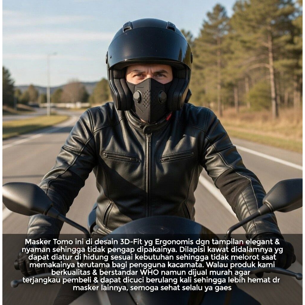 Masker Tomo TNI Polri/Sipil Katup/Non Respirator/ Ventilator Anti Air