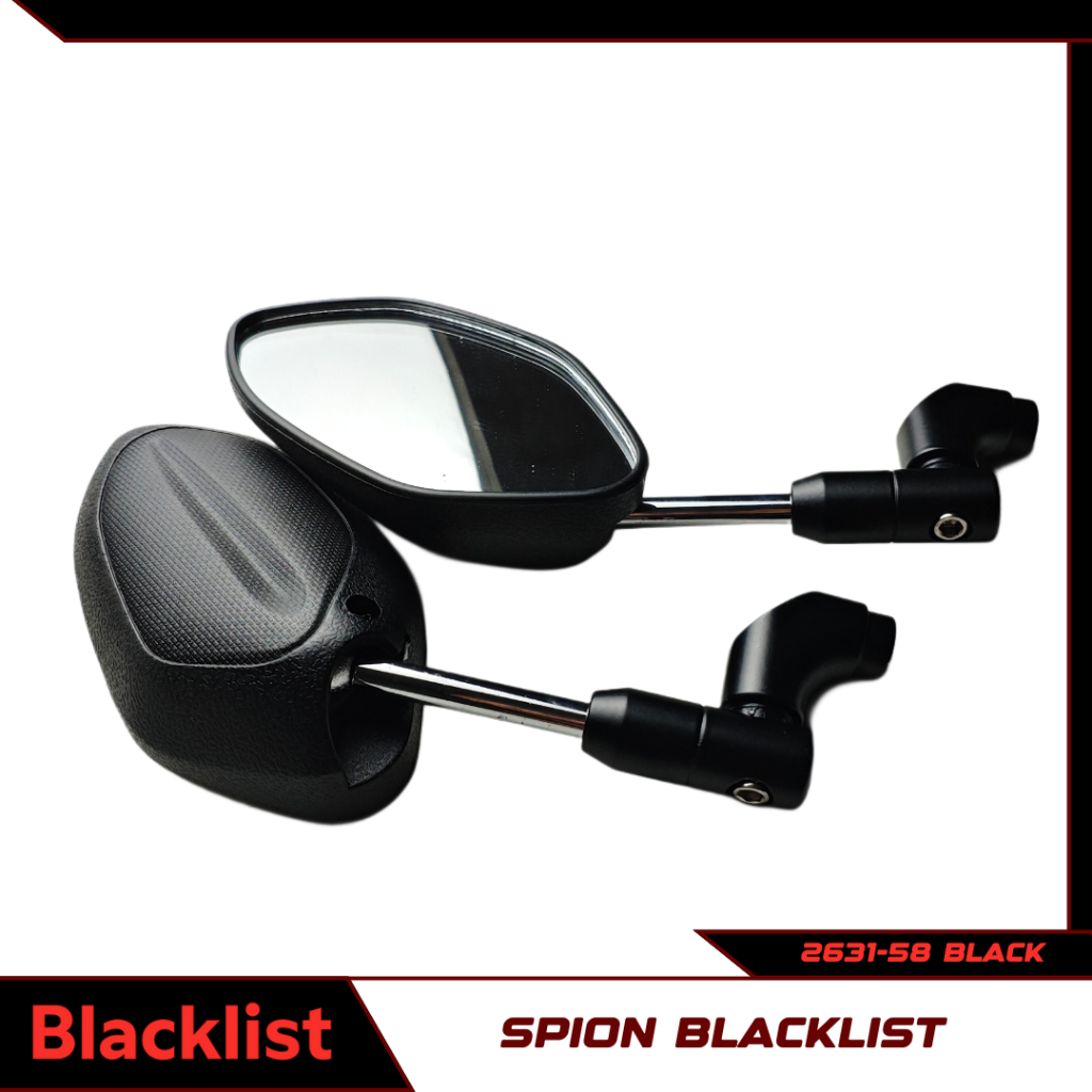 BLACKLIST - Spion Variasi Standar Model Lipat Oval Kaca Putih 2631-58 Universal Mio Beat Nmax Aerox 