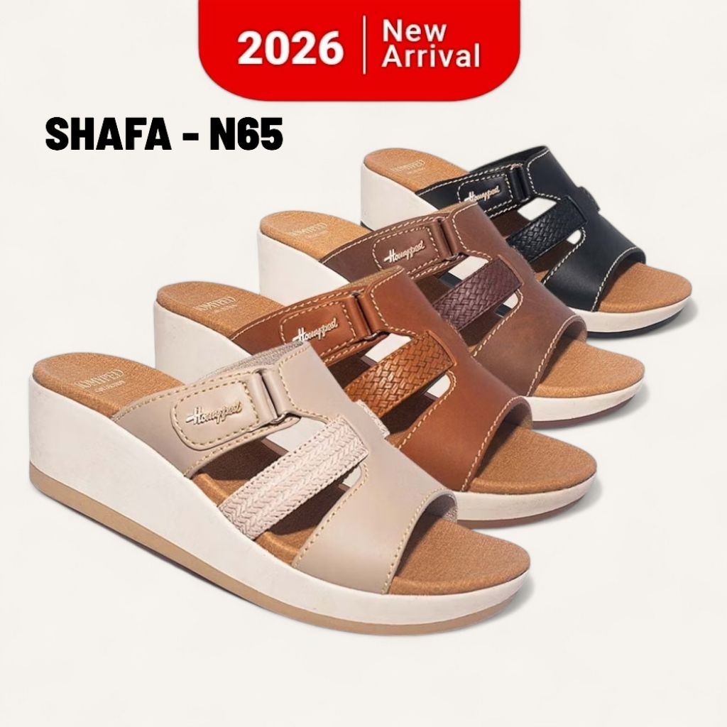 HOMYPED SHAFA-N65 Sandal Selop Wedges Wanita Original