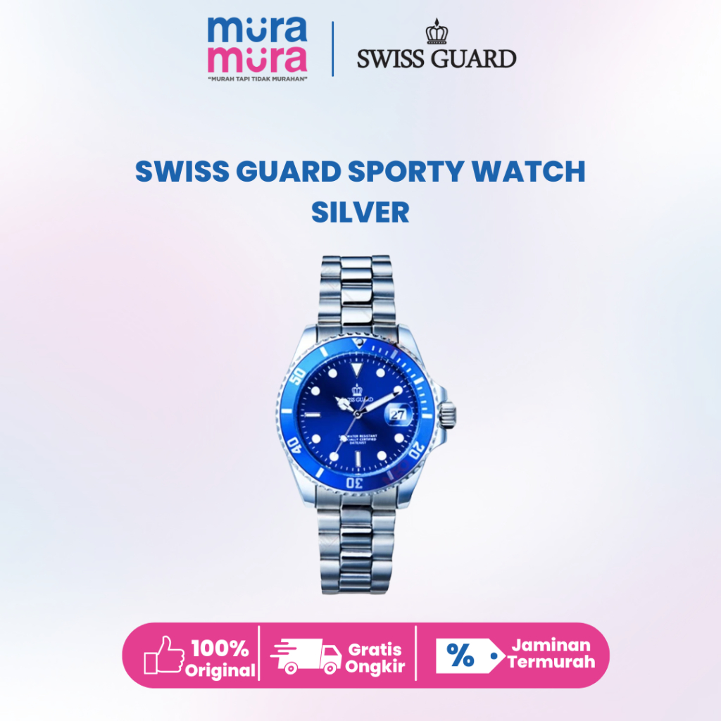 Clearance Sale Jam Tangan Swiss Guard Sporty Watch Silver