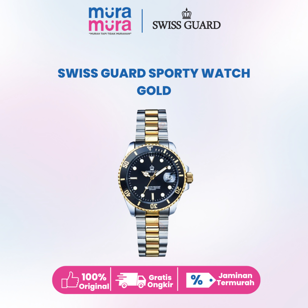 Clearance Sale Jam Tangan Swiss Guard Sporty Watch Gold