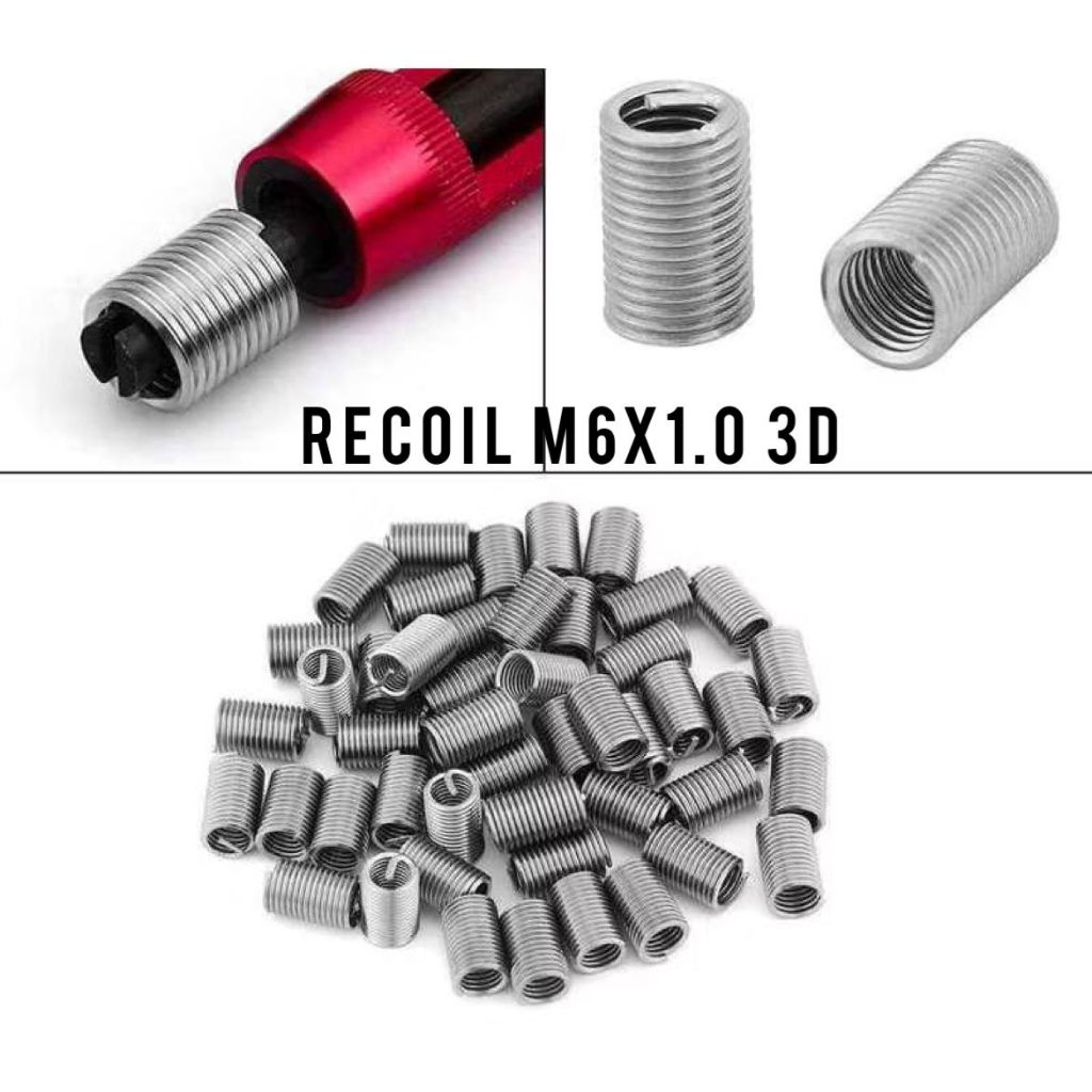Recoil helicoil M6×1.0 3D  thread repair m6x1 3d untuk drat baut 10